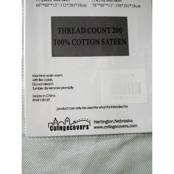 COLLEGECOVERS Oregon Ducks Full Size Bed Skirt New in package - Picture 4 of 7